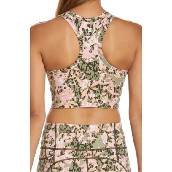 SWEATY BETTY | Limited Edition Floral Power Sports Bra in Green & Pink | Size S - Picture 3 of 12